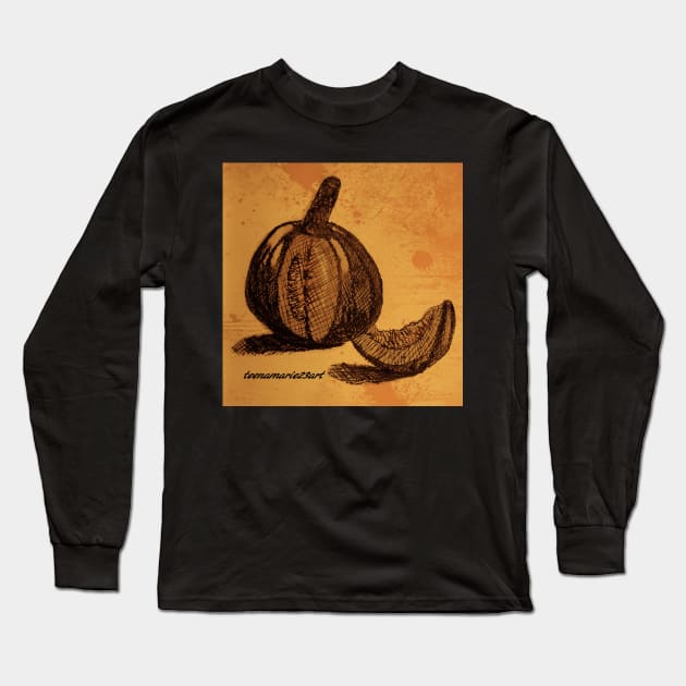 Pumpkin Long Sleeve T-Shirt by teenamarie23art